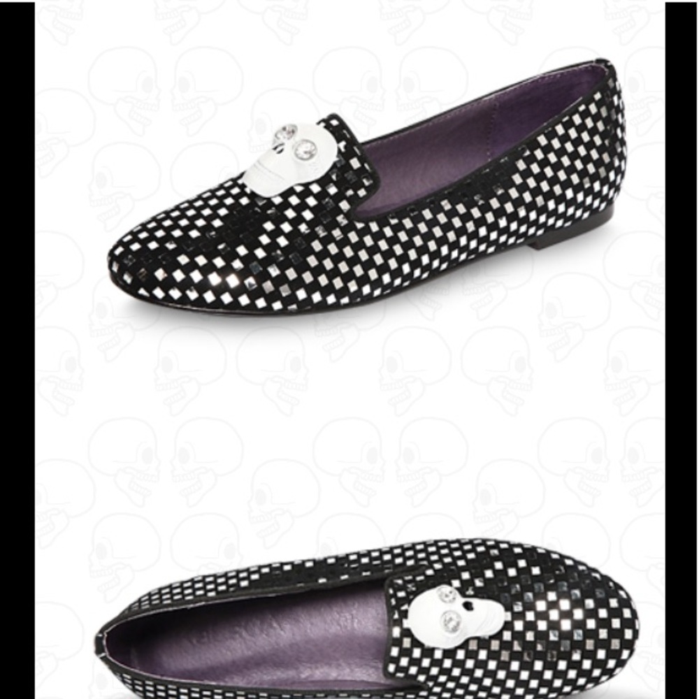 kalaca black silver flats shoe ms sz 39